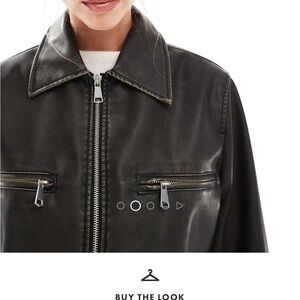 ASOS Black Leather Zip-Up Jacket